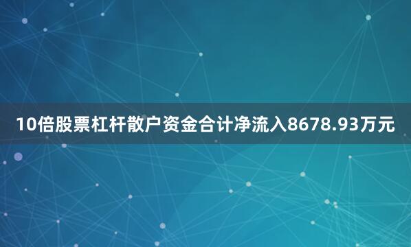 10倍股票杠杆散户资金合计净流入8678.93万元