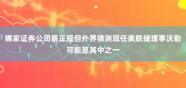 哪家证券公司最正规但外界猜测现任美联储理事沃勒可能是其中之一